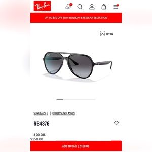 Ray-Ban Aviator “pilot” sunglasses RB4376